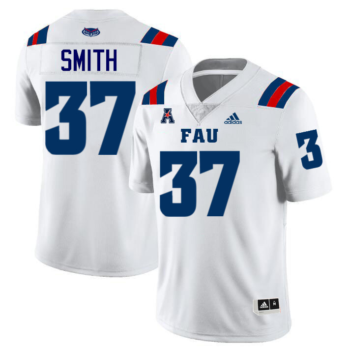#37 Garrison Smith FAU Jersey,Florida Atlantic Owls Football Jersey,Uniforms,Gears-White #37 Garrison Smith FAU Jersey,Florida Atlantic Owls Football Jersey,Uniforms,Gears-White